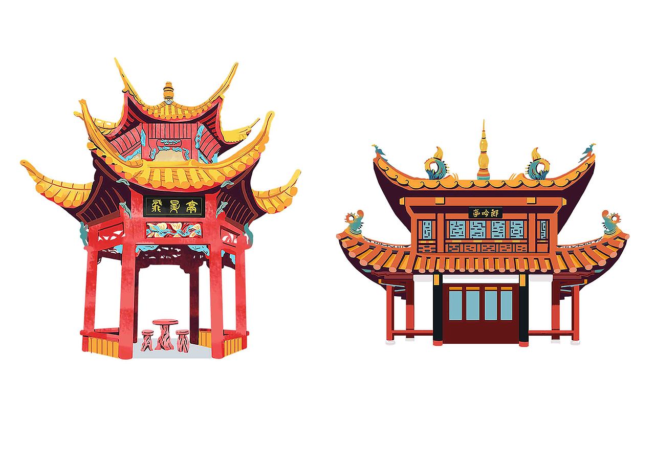 岳阳君山岛旅游手绘地图