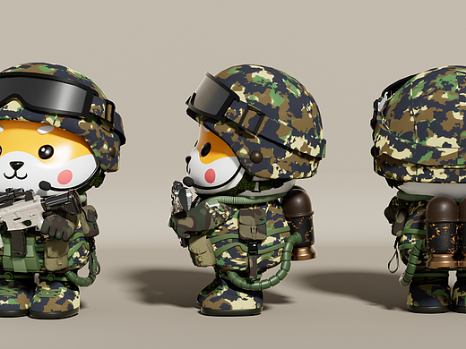 颂尼玩具IP形象设计(军事形象)