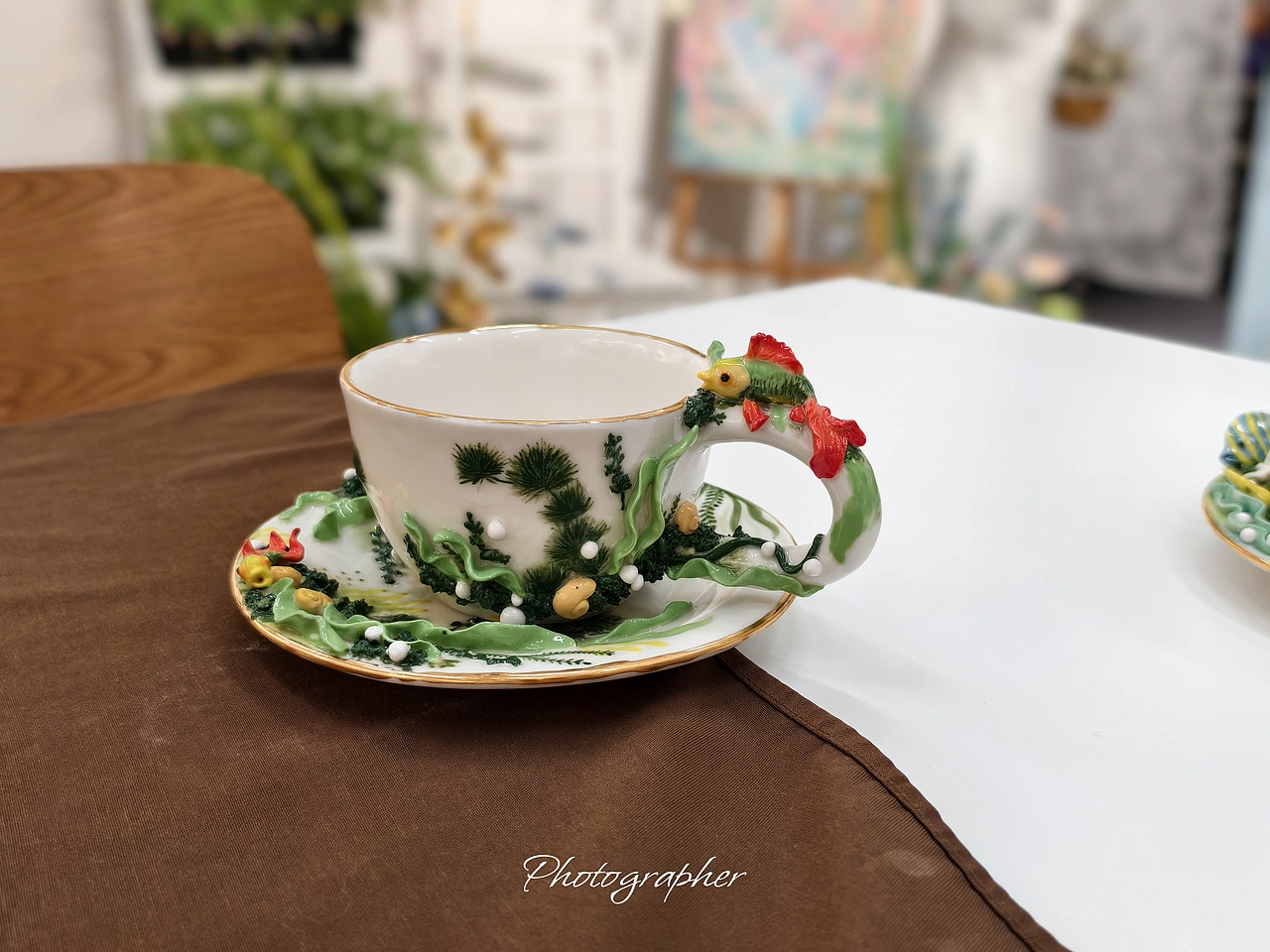 塑新社手捏手绘陶艺咖啡杯套装私人订制