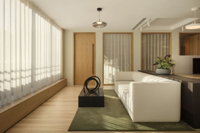 设计旨在通过分层材料和精心策划的空间重新引入温暖和触感