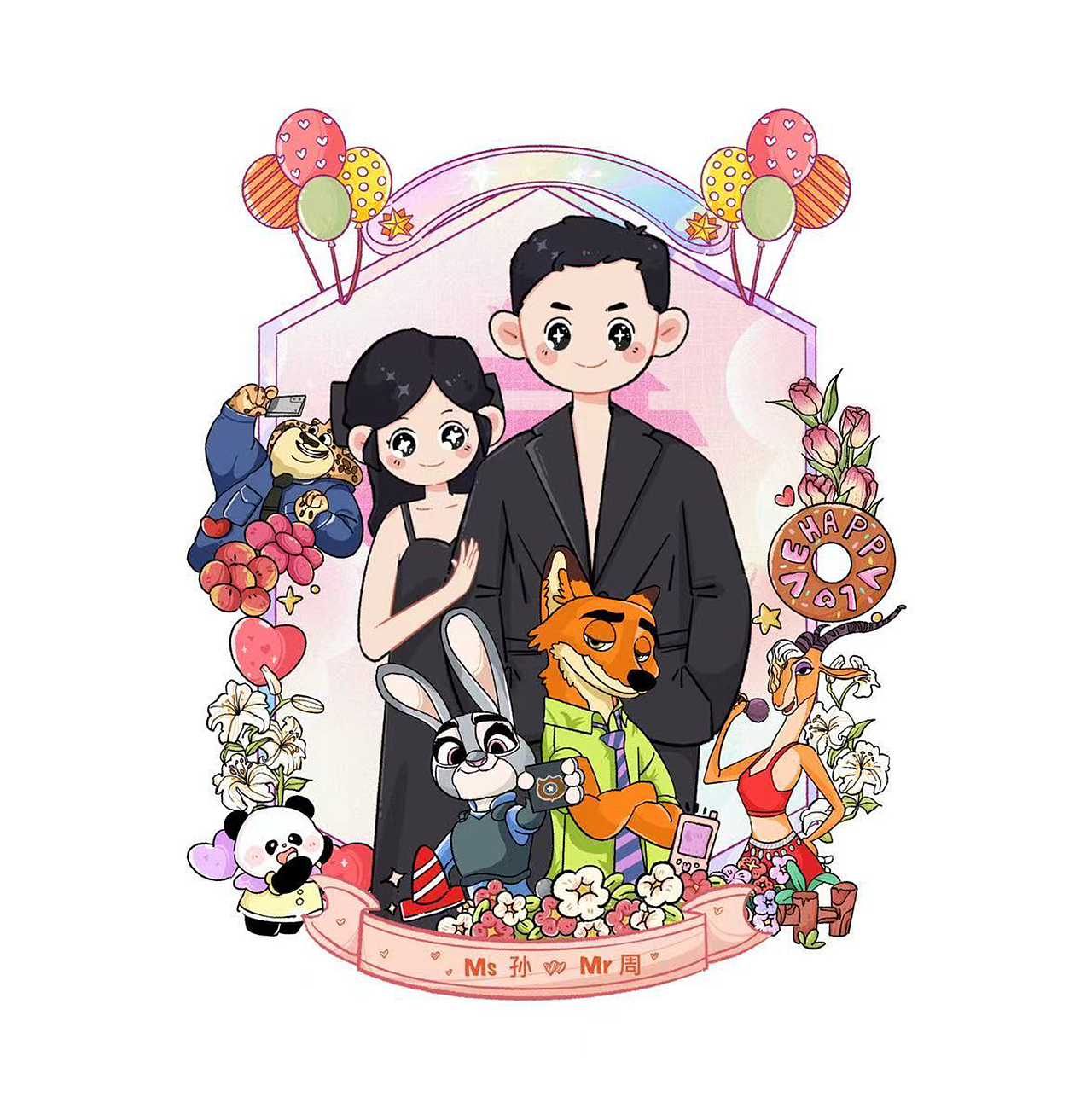 妹妹比较喜欢疯狂动物城动画片 我就画了一个动物成主题的小摆件