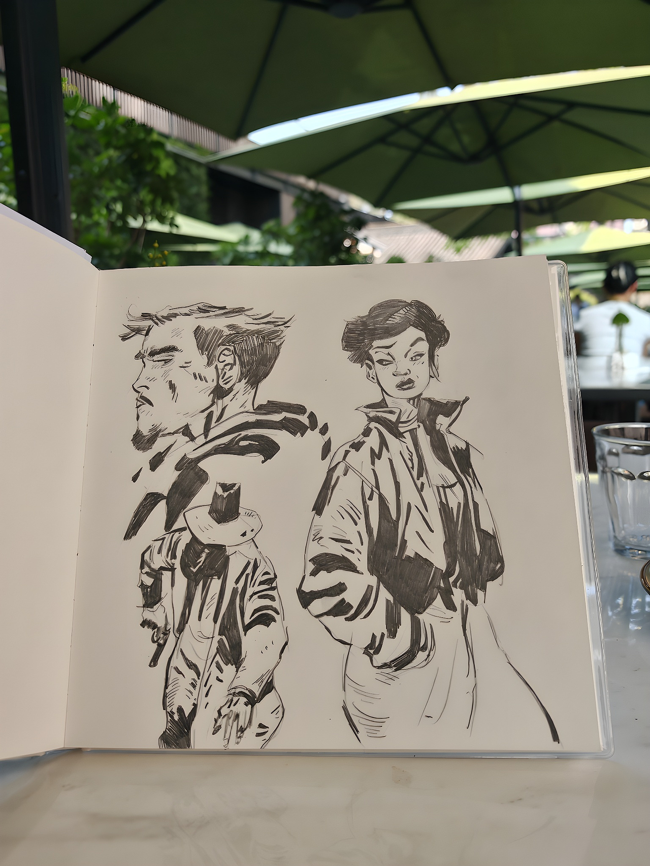 黑白魅力!超酷角色速写分享