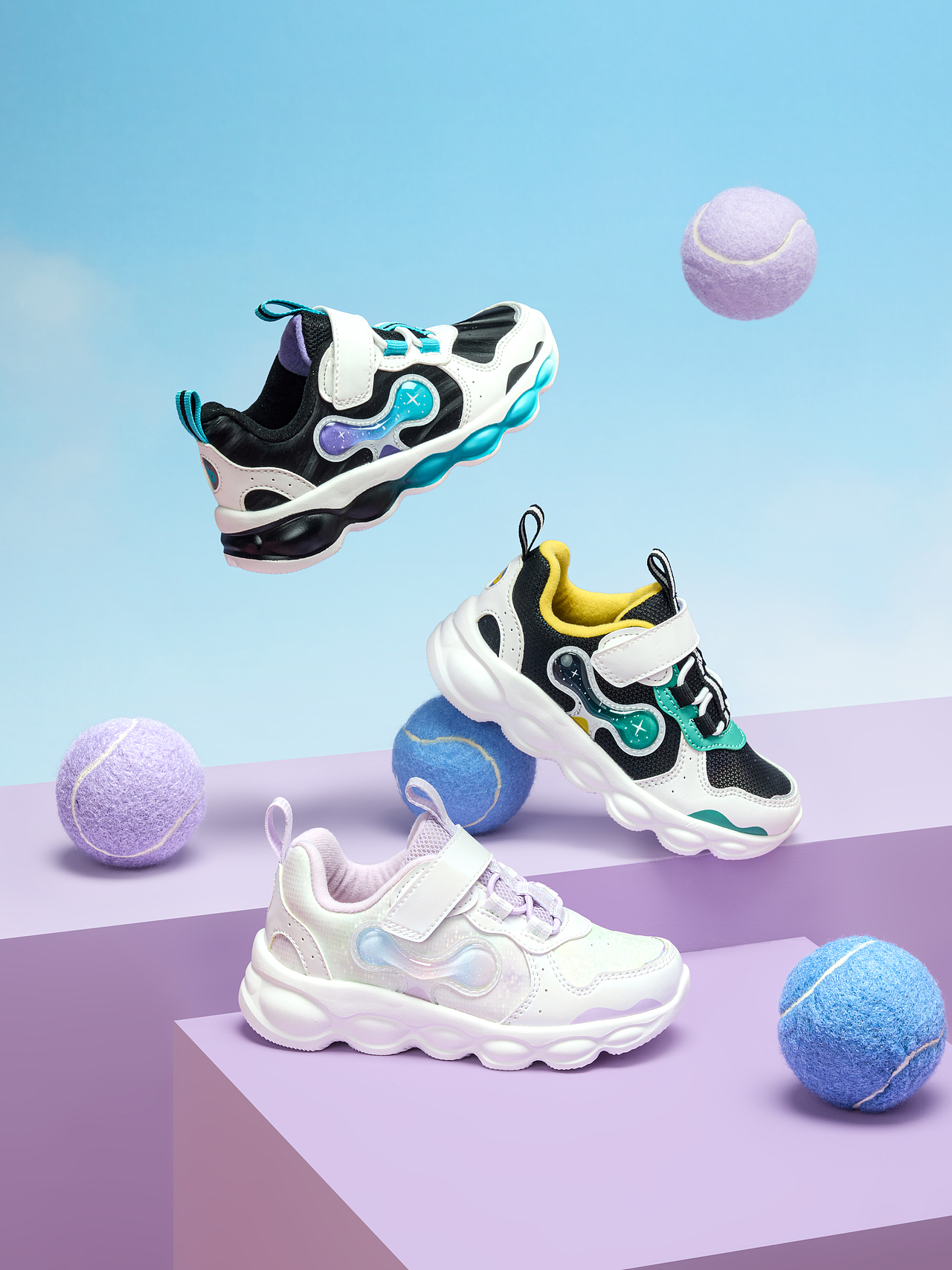 一组运动鞋拍摄