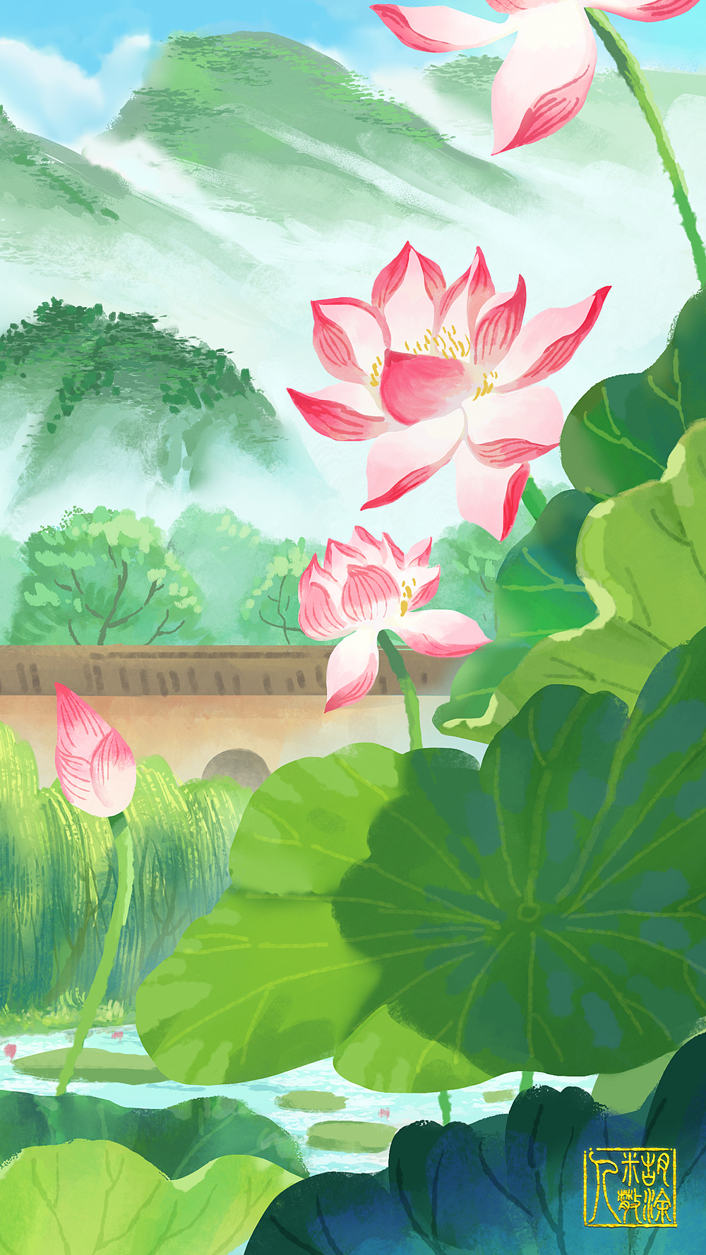接天莲叶无穷碧,映日荷花别样红。