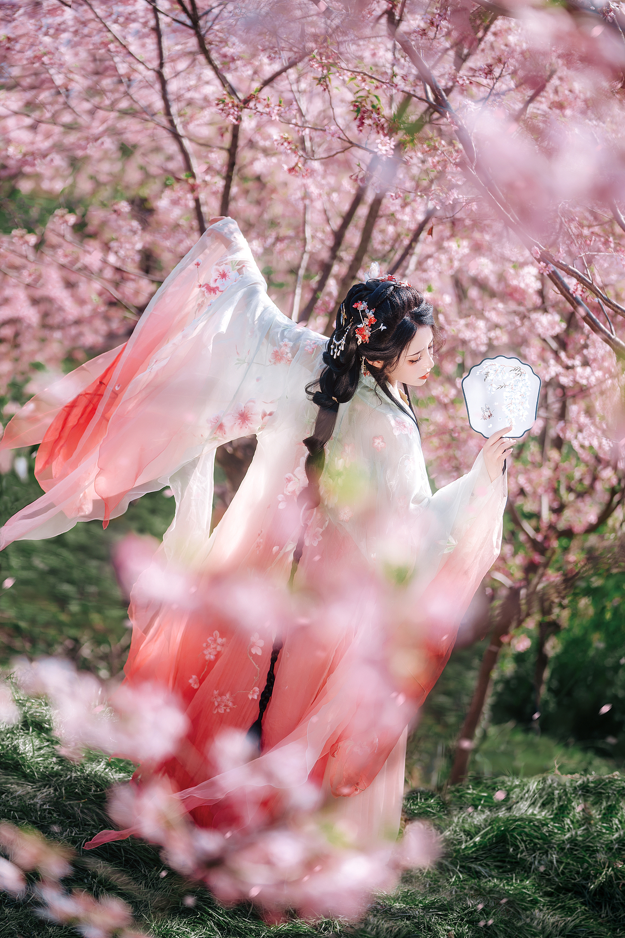 谁站樱花树下都好看