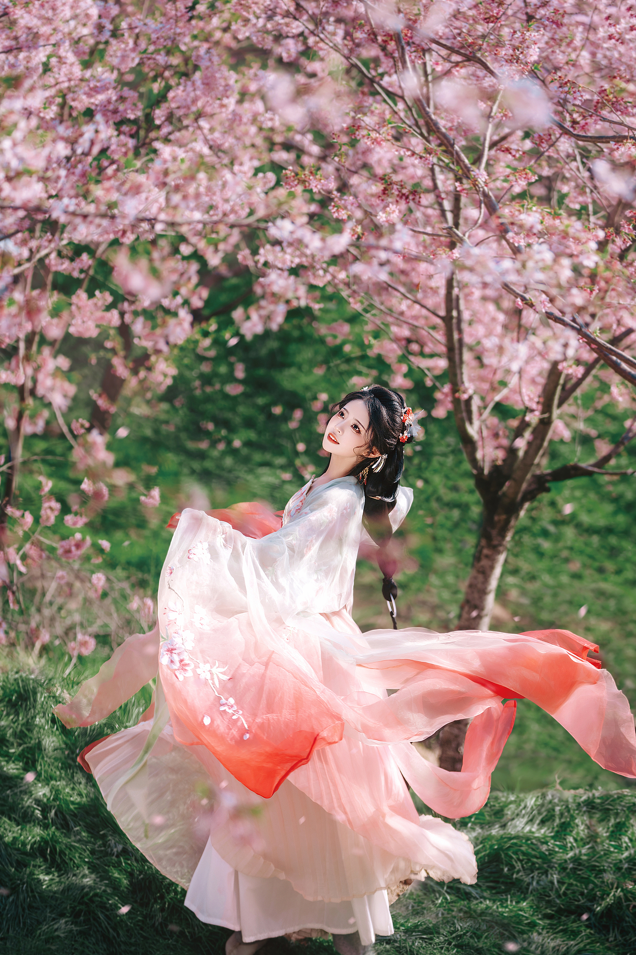 谁站樱花树下都好看