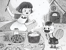 黑白铅笔插图