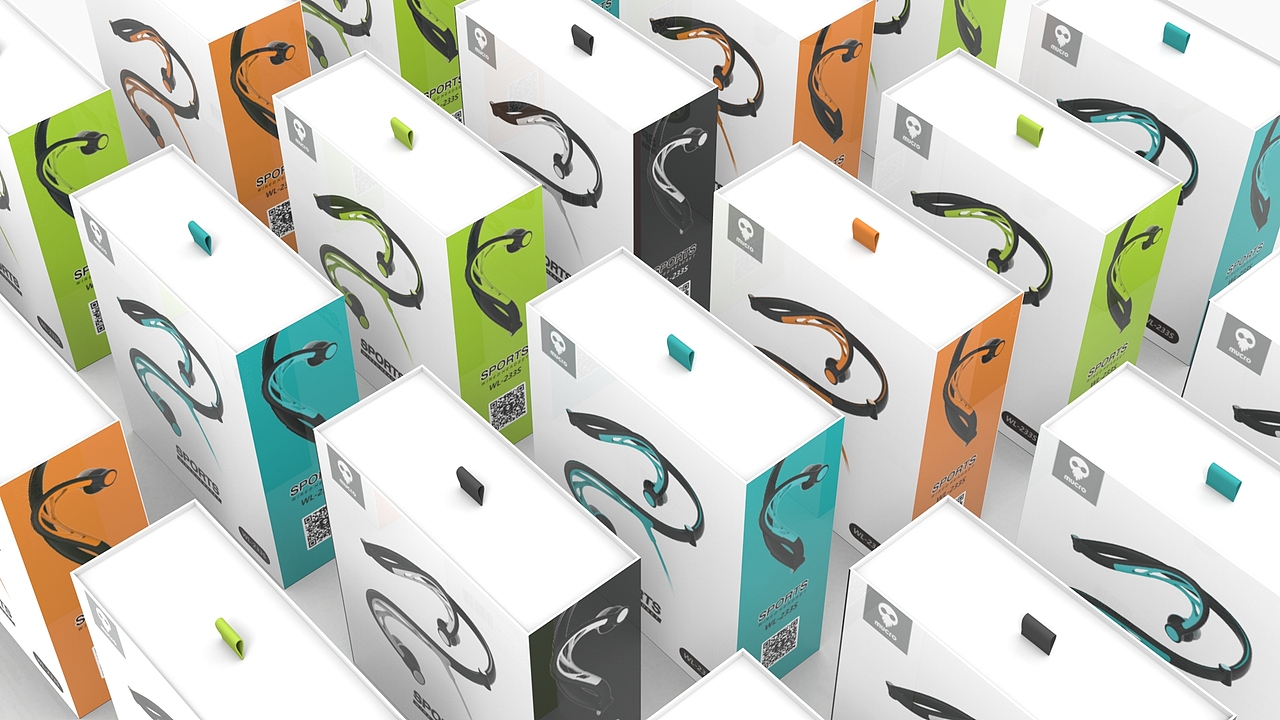 运动蓝牙耳机包装设计