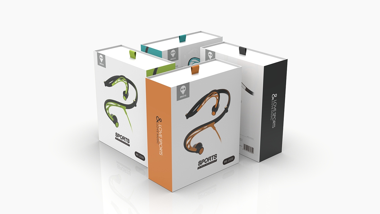 运动蓝牙耳机包装设计