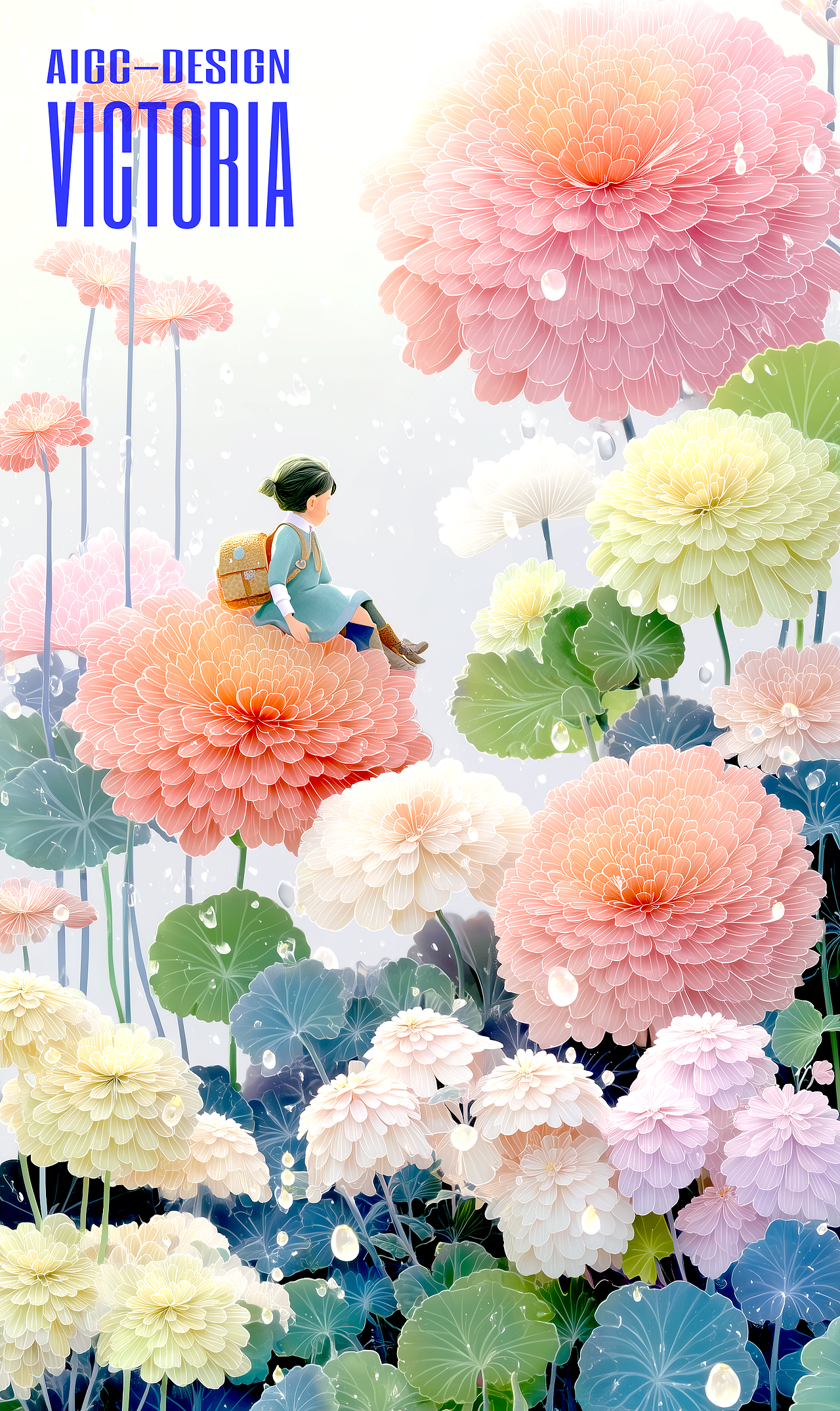 AIGC-《听雨-拇指姑娘》（图ZMzg4OTI5NzAw） - AI作品 - 站酷设计师AIGCVictoria原创素材 - 站酷ZCOOL