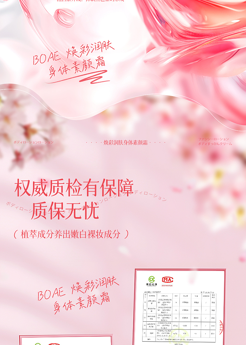 电商详情页—换彩润肤身体素颜霜