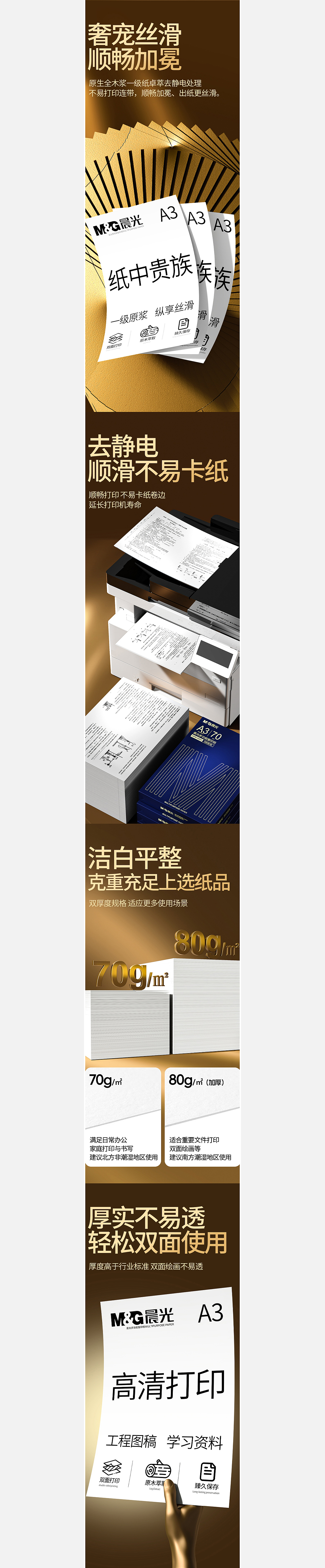 晨光打印纸 A3复印纸 详情页设计 产品建模渲染图（图ZMzg4OTUwNDc2） - 电商 - 站酷设计师飞鼠设计师原创素材 - 站酷ZCOOL