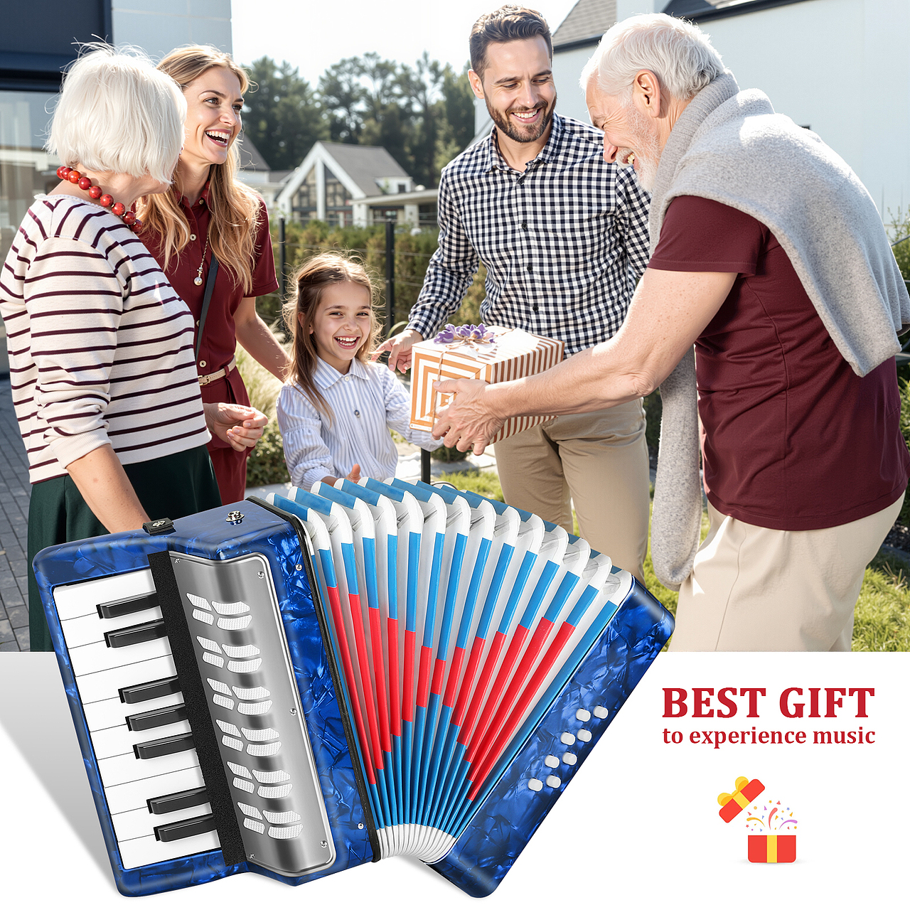 儿童款手风琴拍摄精修主图