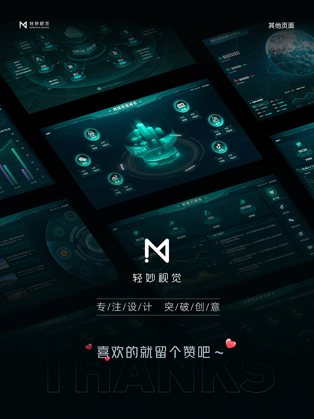 🖥️ 数据可视化大屏合集（一）（图ZMzg4OTU4NTgw） - 动效设计 - 站酷设计师轻妙设计原创素材 - 站酷ZCOOL
