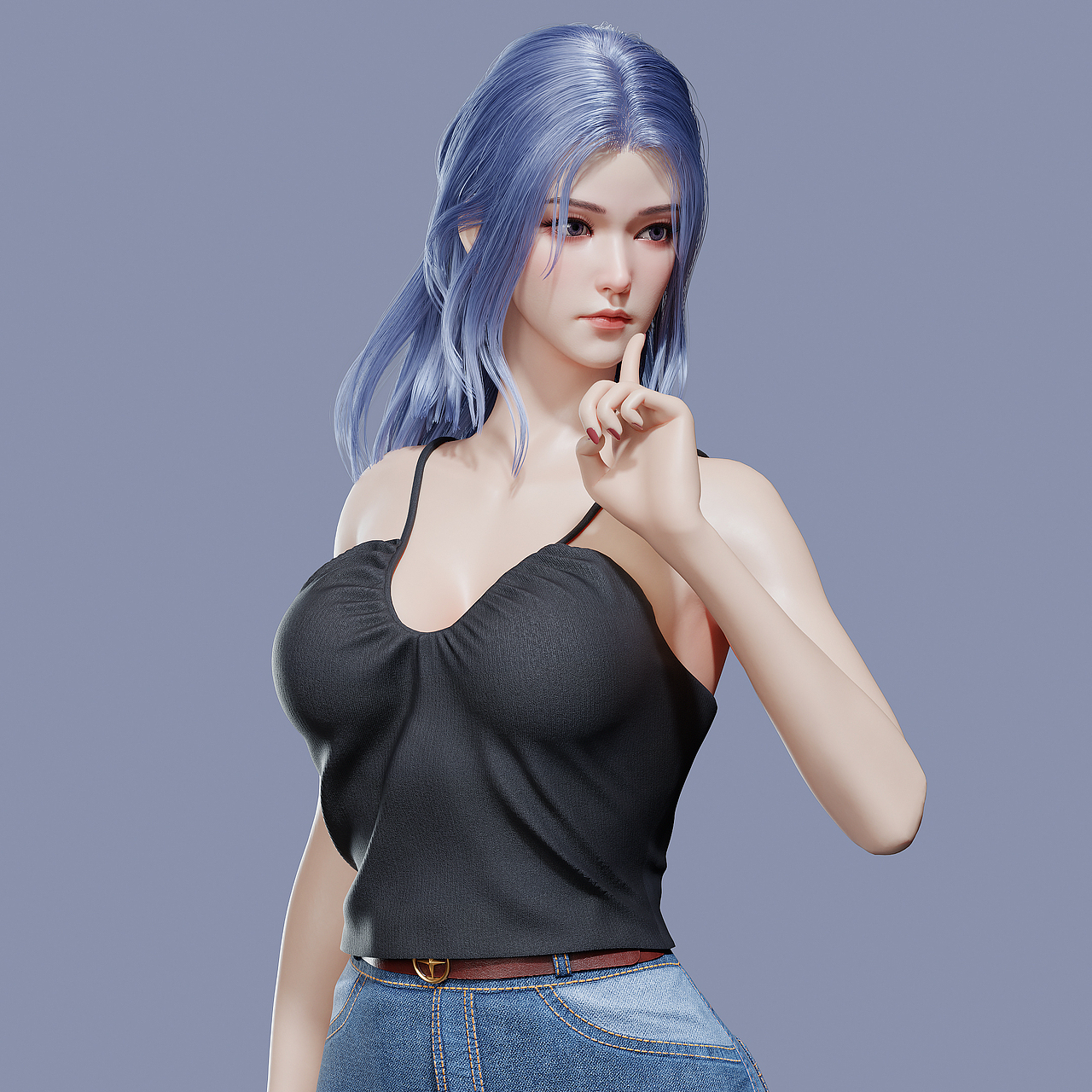 蓝发可爱妹纸（图ZMzg4OTgwNTM2） - 人物/生物 - 站酷设计师狙煌绯pig原创素材 - 站酷ZCOOL