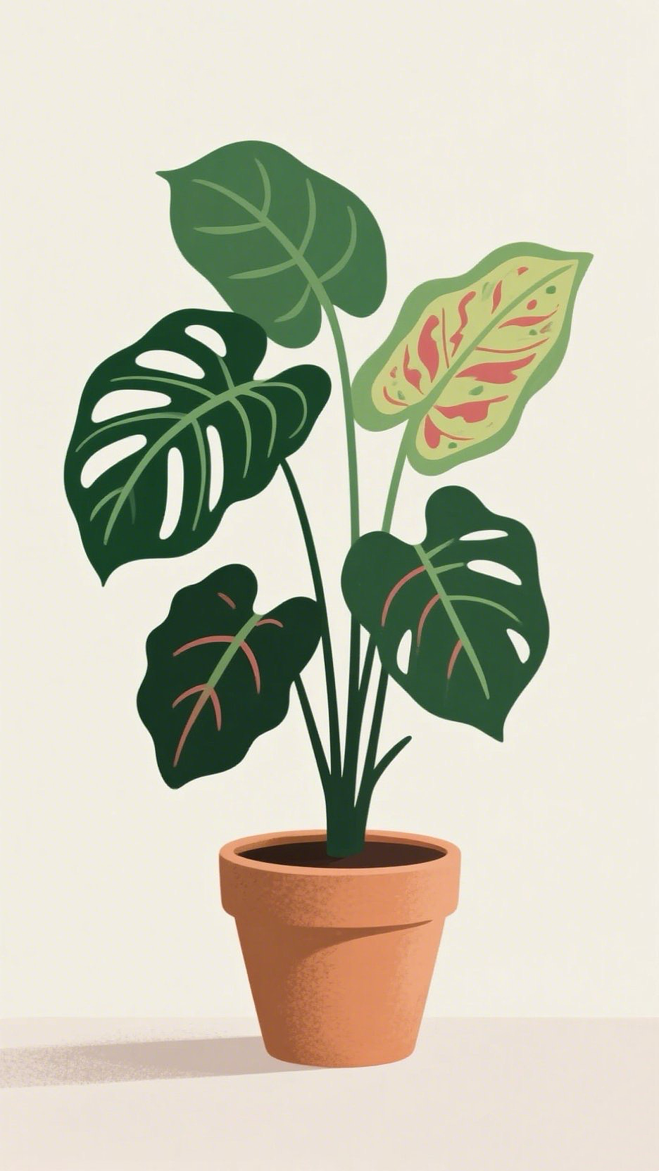 彩叶芋（图ZMzg5MDA0MzIw） - 商业插画 - 站酷设计师夏木插画原创素材 - 站酷ZCOOL