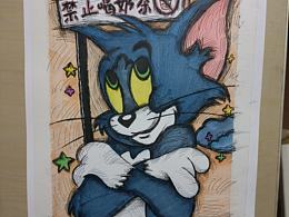 手绘《猫和老鼠 》 汤姆猫