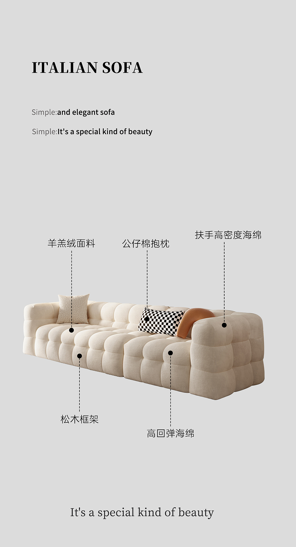 奶油风客厅软体棉花糖沙发（图ZMzg5MDIwNzY4） - 生活用品 - 站酷设计师研造家居原创素材 - 站酷ZCOOL