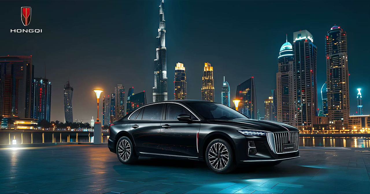 红旗汽车-风景/建筑海报