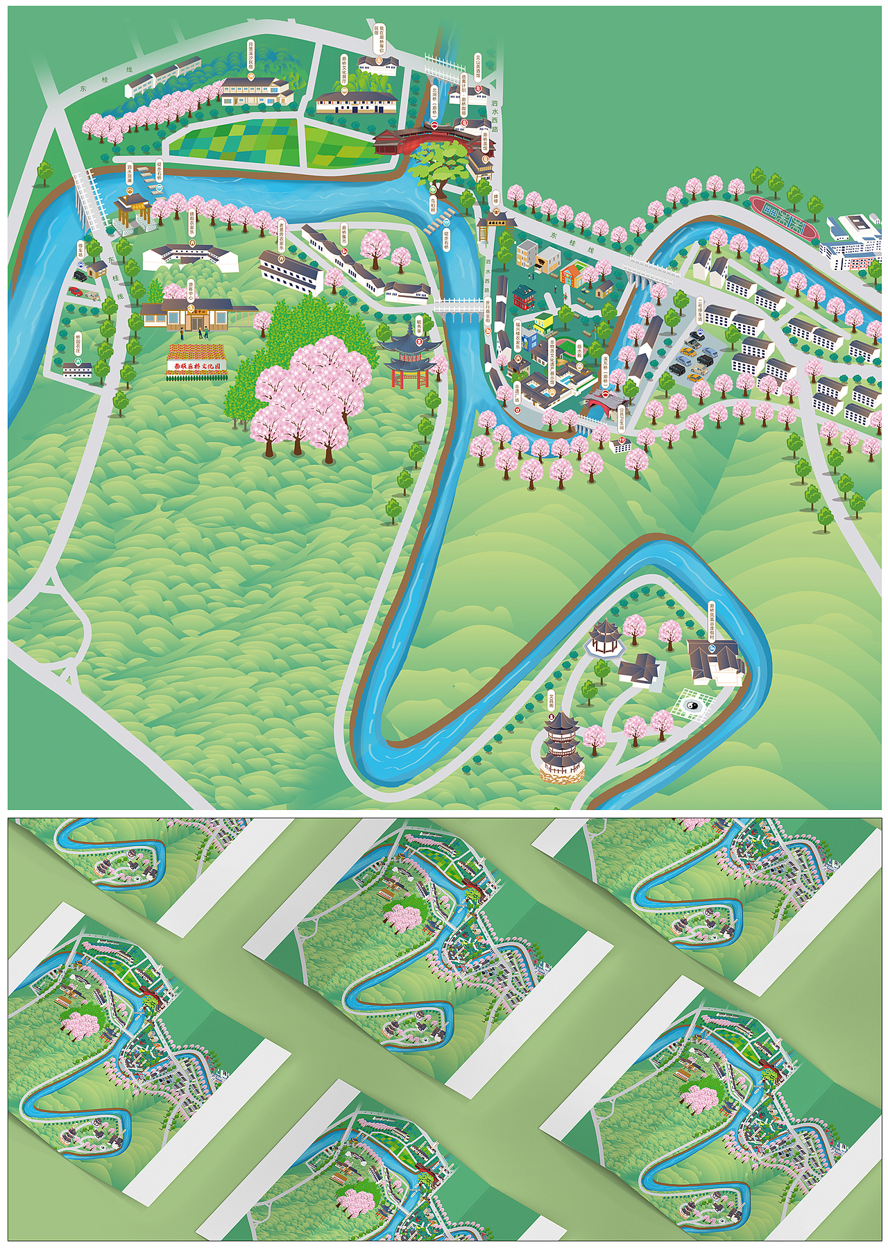 地图设计丨廊桥文化园(图ZMzg5MDY0OTU2) - 商业插画 - 站酷设计师宇禾设计手绘地图原创素材 - 站酷ZCOOL