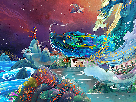 有龙则灵（个人主页-ZNjg0NTg3NDQ=） - 商业插画 - 站酷设计师胜月如愿原创素材 - 站酷ZCOOL