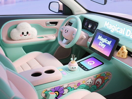魔法萌趣副驾空间