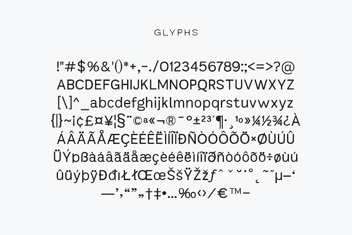 45字重现代简约高端品牌排版标题无衬线英文字体家族