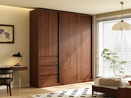 天貓京東-衣柜書(shū)桌-3D效果圖