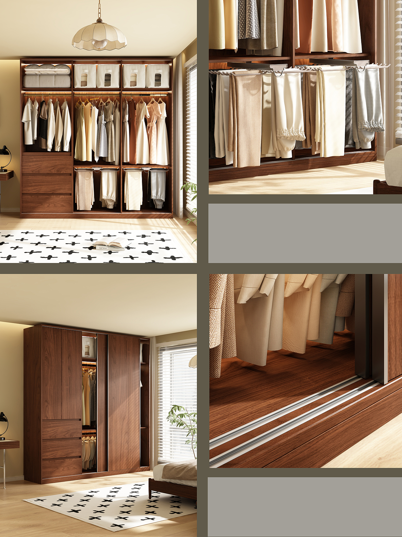 天猫京东-衣柜书桌-3D效果图