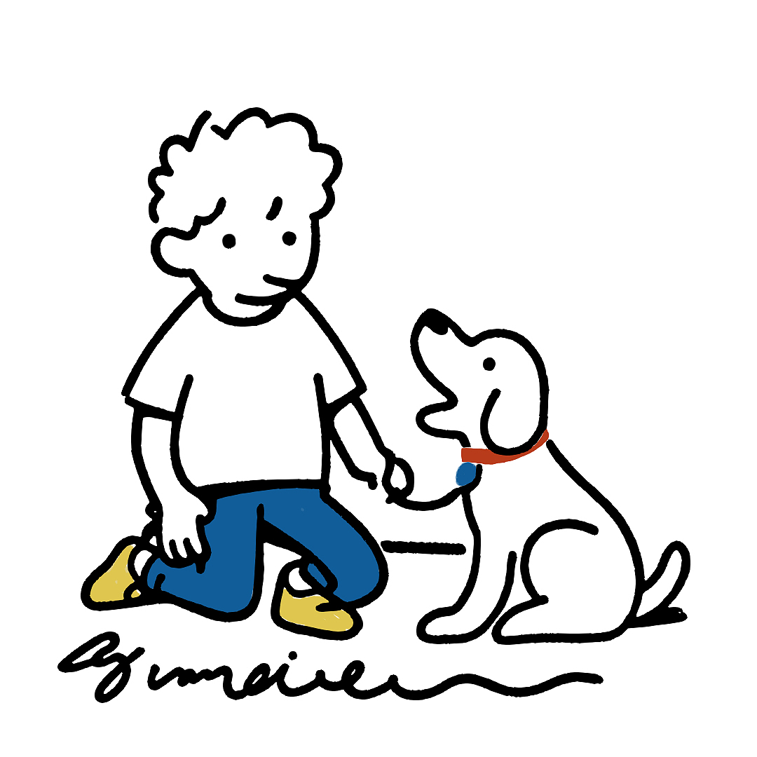 男孩与狗简笔画
