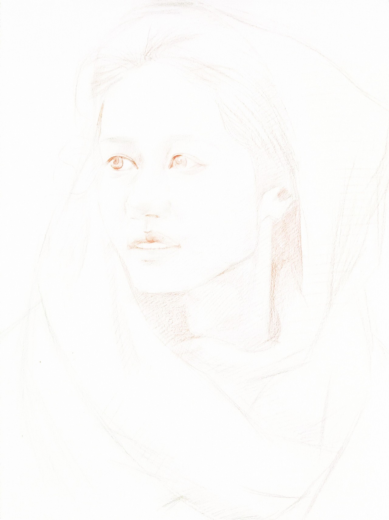 《绿巾下的静谧》手绘彩铅肖像画（图ZMzg5MTI5Mzcy） - 绘画 - 站酷设计师丹青小筑原创素材 - 站酷ZCOOL