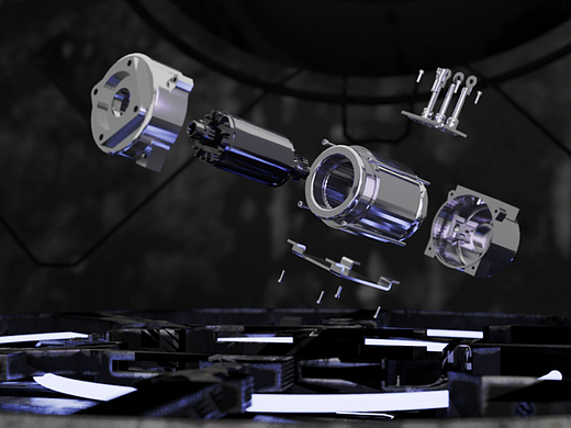 blender小练习-电机爆炸图场景