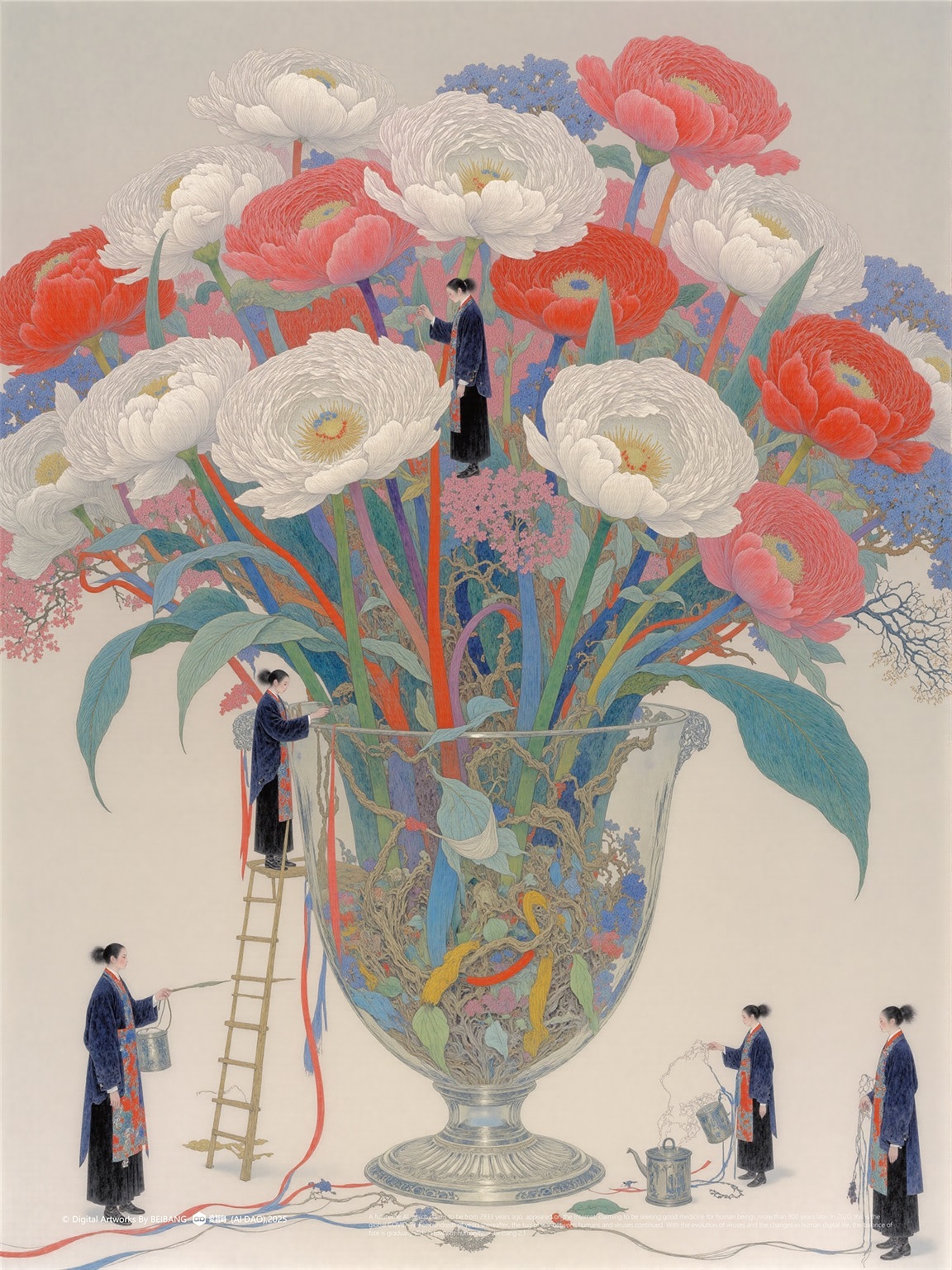 《瓶装花季图》By SD | liblib And Lora（图ZMzg5MTY4NzQw） - 艺术插画 - 站酷设计师北邦原创素材 - 站酷ZCOOL