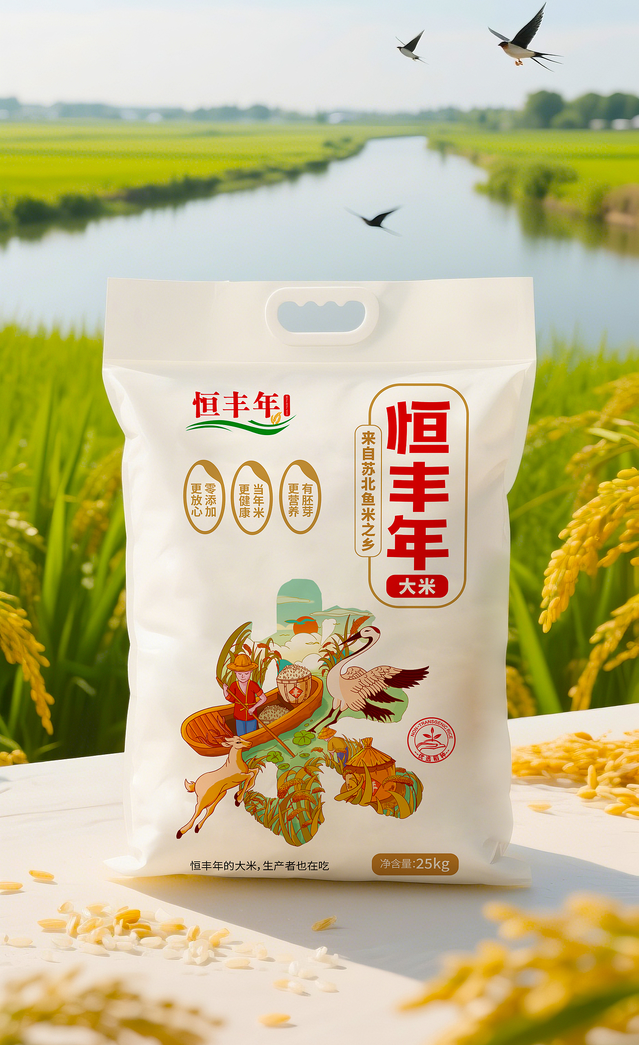 恒丰年大米包装设计