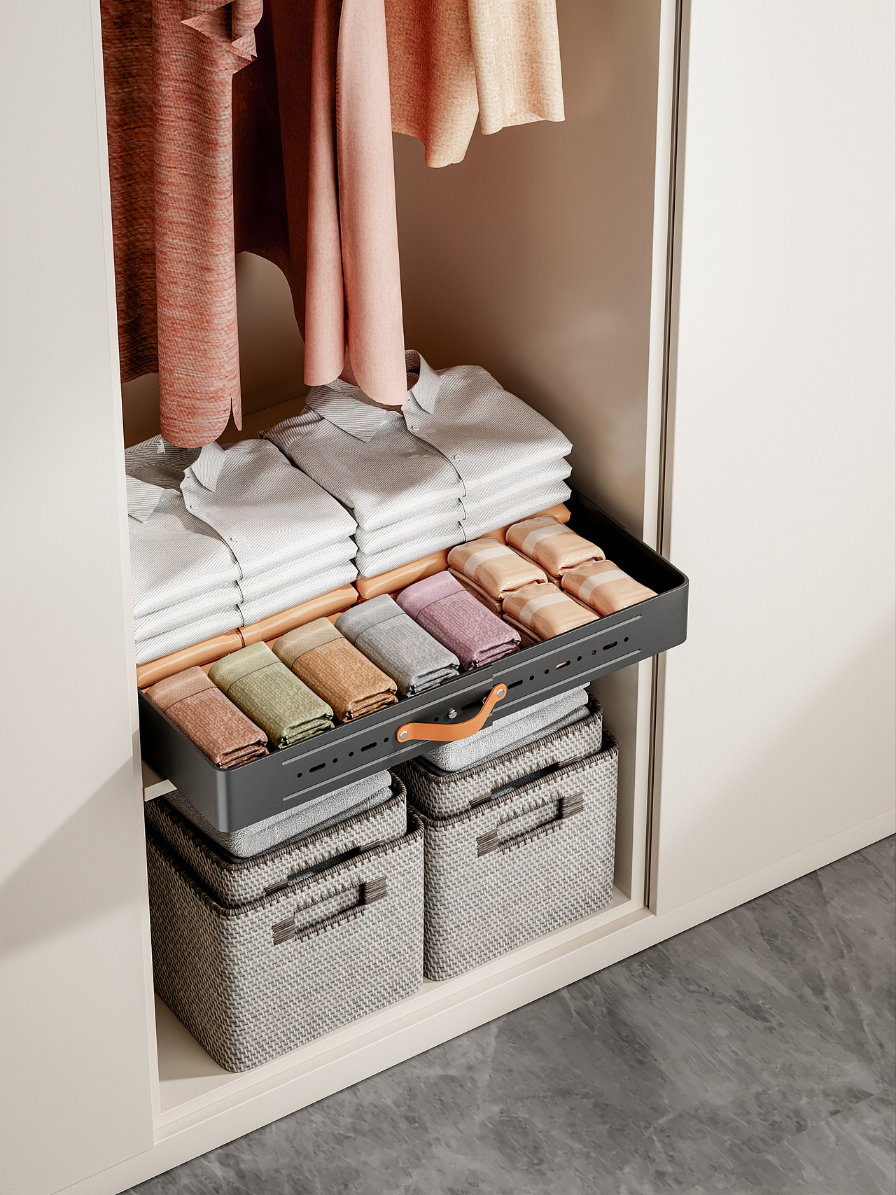 存图-左右伸缩拉篮