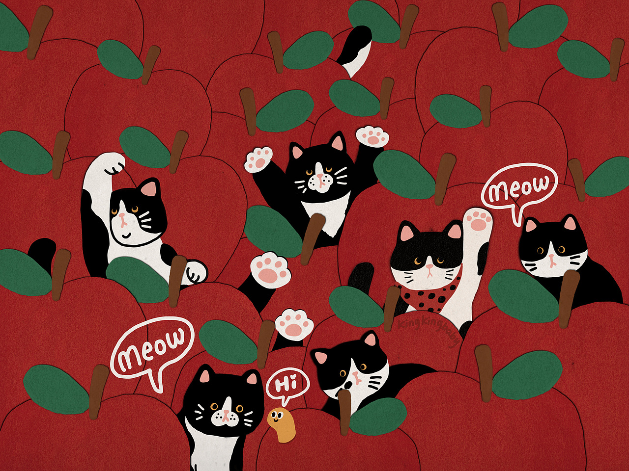 今天的壁纸是苹果牛奶加巧克力口味的