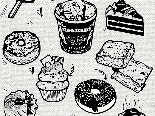 面包主题线稿风