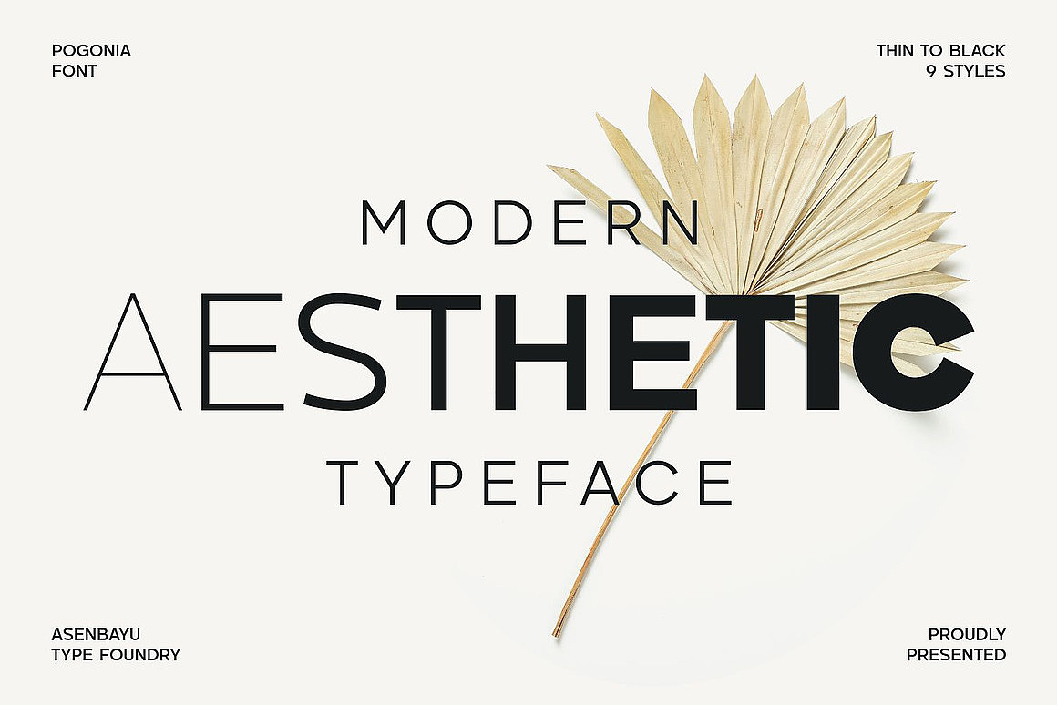 9字重品牌logo海报画册排版标题无衬线英文字体家族