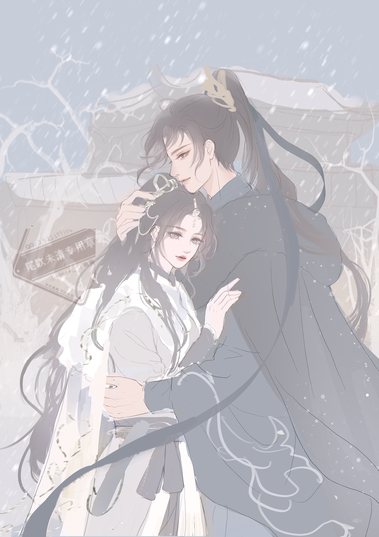 烽影燃梅香——古风双人唯美插画（图ZMzg5MjQxNTk2） - 商业插画 - 站酷设计师小啾咪2019原创素材 - 站酷ZCOOL