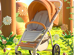 卡通风格渲染--婴儿推车