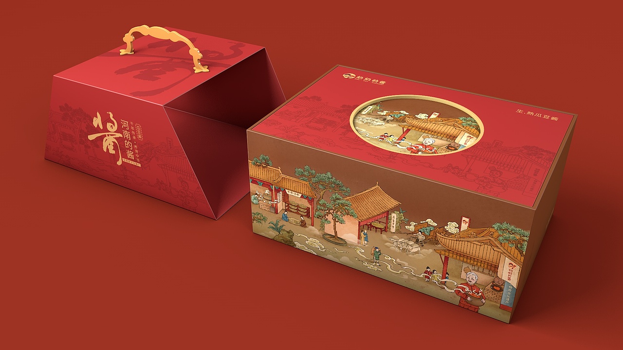 奶奶的酱瓜豆酱礼盒包装设计