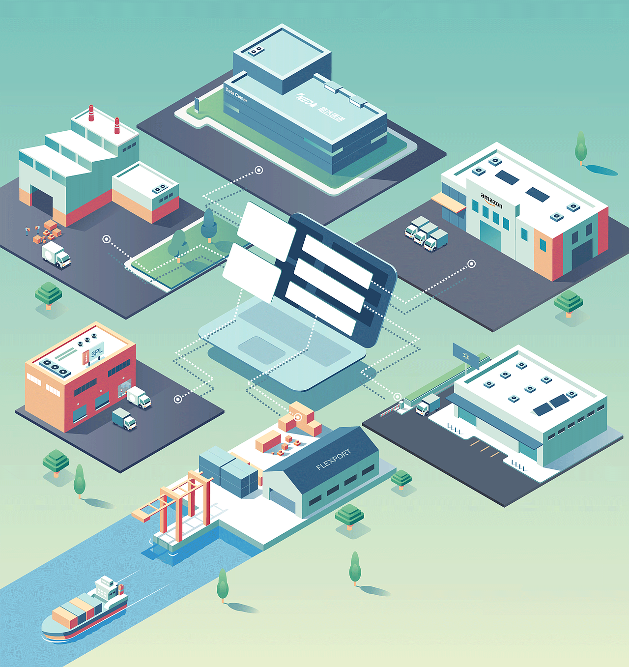 2.5D智慧物流地图与海报设计（图ZMzg5MjUyNTMy） - 其他平面 - 站酷设计师Fancies223原创素材 - 站酷ZCOOL