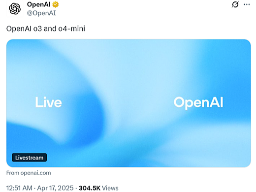 刚刚，o4-mini发布！OpenAI史上最强、最智能模型