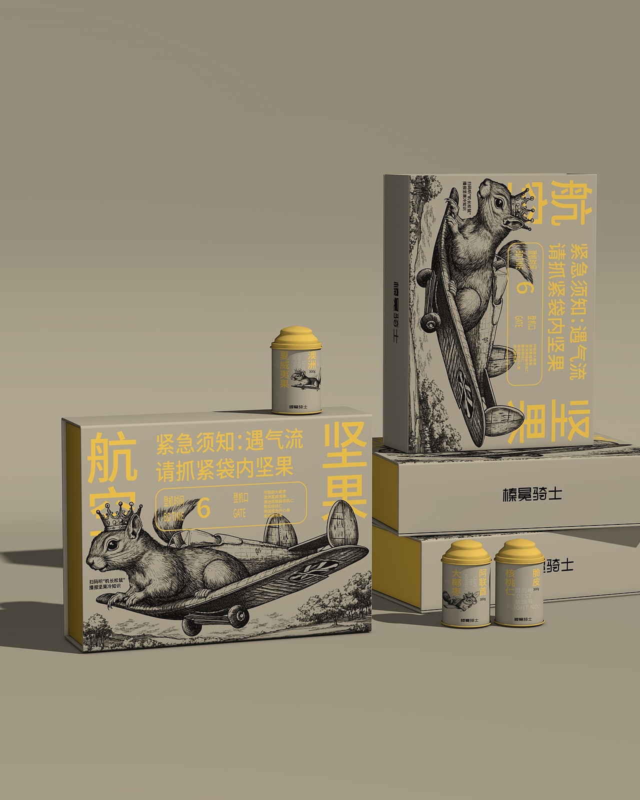 xujingfengx榛冕骑士|坚果航空礼盒设计