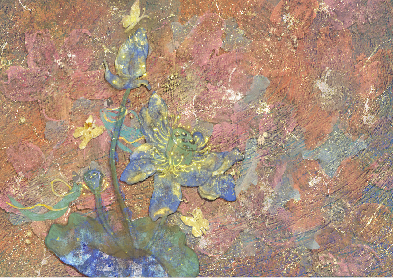 仿岩彩板绘繁花系列（图ZMzg5MjYxMjI4） - 创作习作 - 站酷设计师橘子味gf原创素材 - 站酷ZCOOL