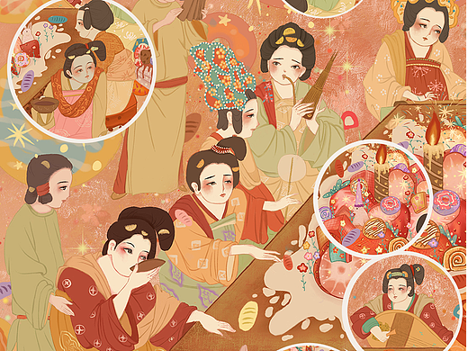 秀色可餐宫乐图