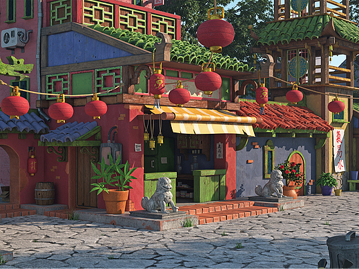 Maya-中国城国风场景模型制作教程。maya建模基础教程