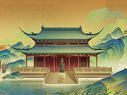 一张五王殿的插画