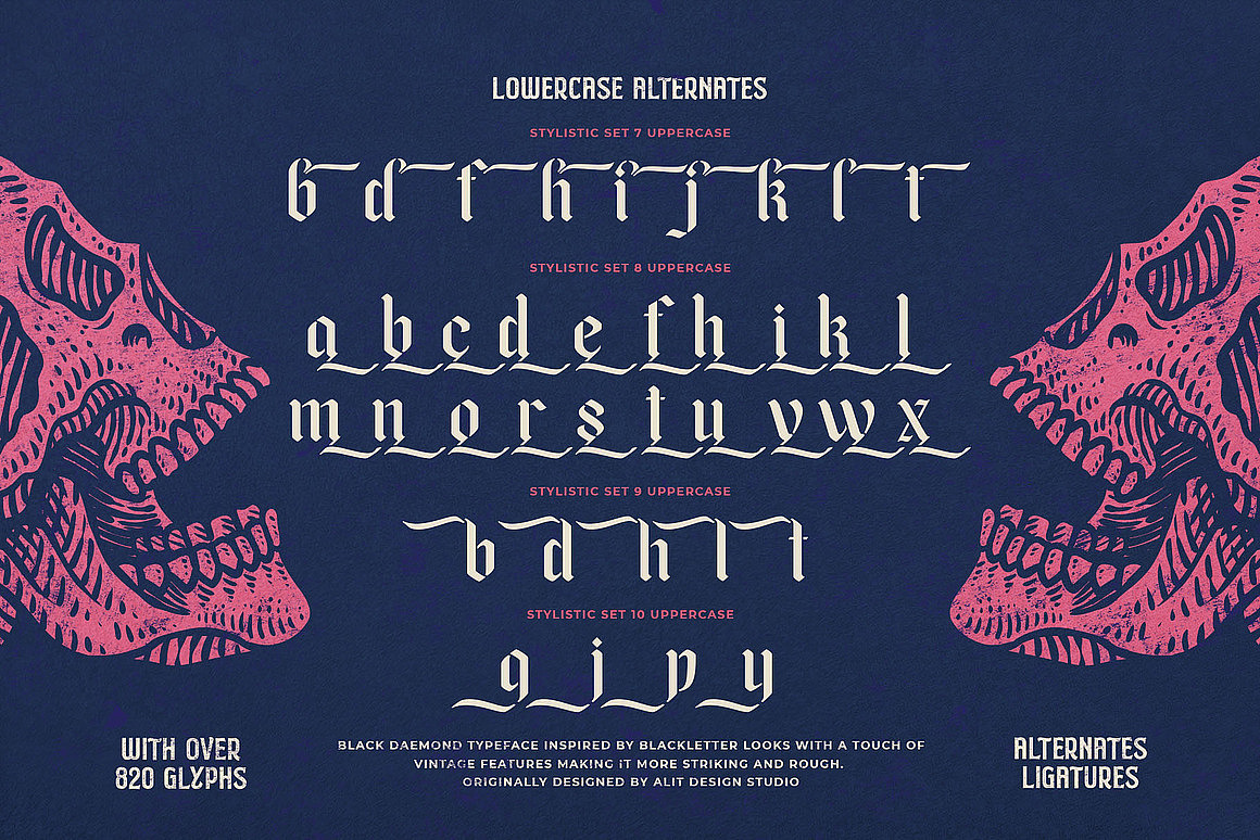 潮流复古叛逆哥特海报封面标题纹身刺青艺术英文字体