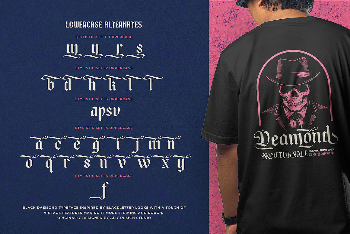 潮流复古叛逆哥特海报封面标题纹身刺青艺术英文字体